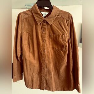 Caramel Corduroy Button-Up Shirt